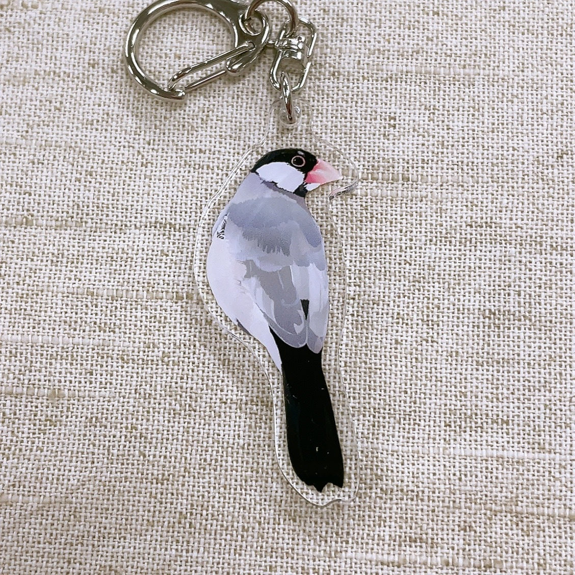 アクリルキーホルダー とりアート 桜文鳥 – 小鳥雑貨専門のお店