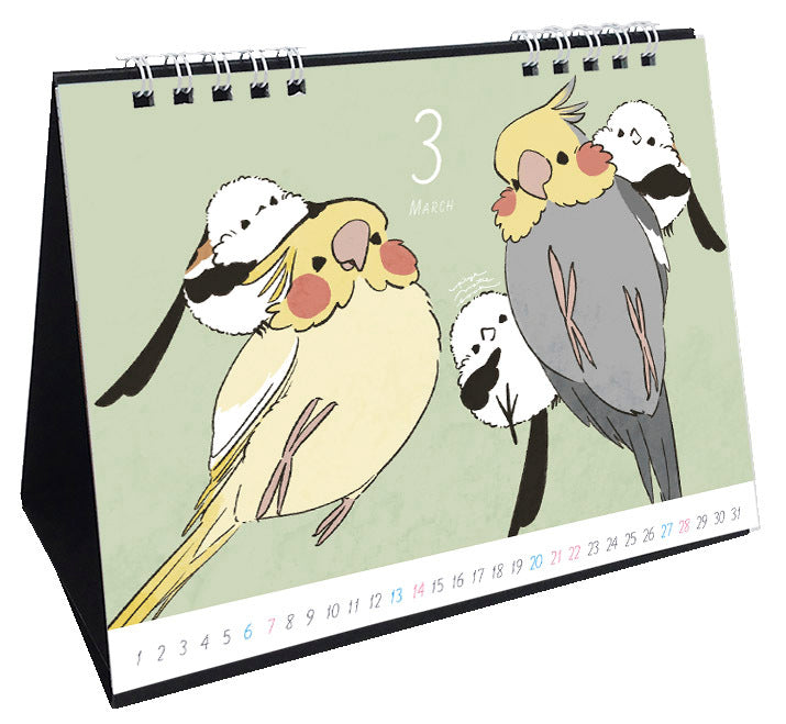（予約販売）　2027年版　ぴよ手帖　鳥さんいっぱいカレンダー　卓上タイプ