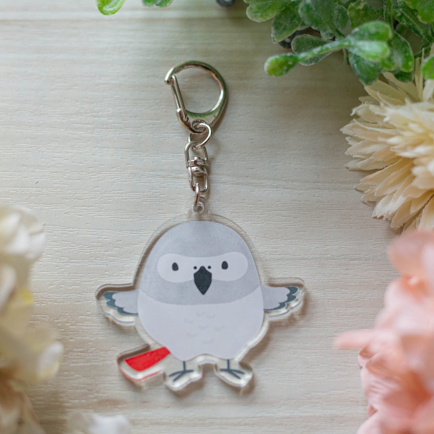 受注製作　アクリルキーホルダー　ヨウムのヨウくん　クーポン利用不可