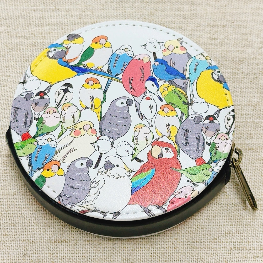 コインケース　鳥さんいっぱい
