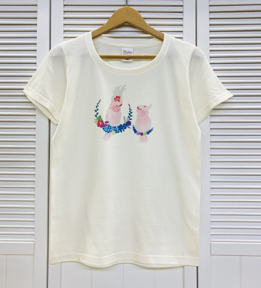 レディースTシャツ　クルマサカオウムさん　受注製作　送料無料　クーポン利用不可