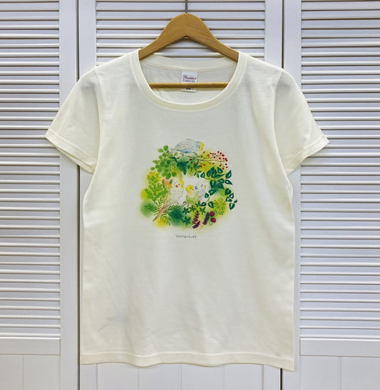 レディースTシャツ　インコの森　受注製作　送料無料　クーポン利用不可