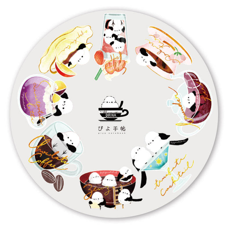 受注製作　アクリルコースター　ぴよ手帖　シマエナガとドリンク　クーポン利用不可