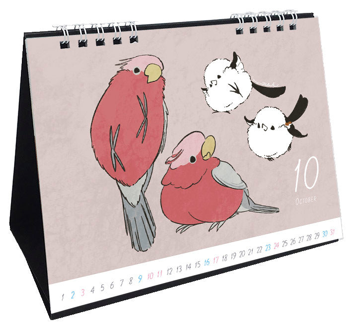 （予約販売）　2027年版　ぴよ手帖　鳥さんいっぱいカレンダー　卓上タイプ