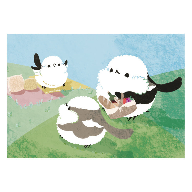 メモ帳　ピクニック　シマエナガ - Sweet Birdie Boutique