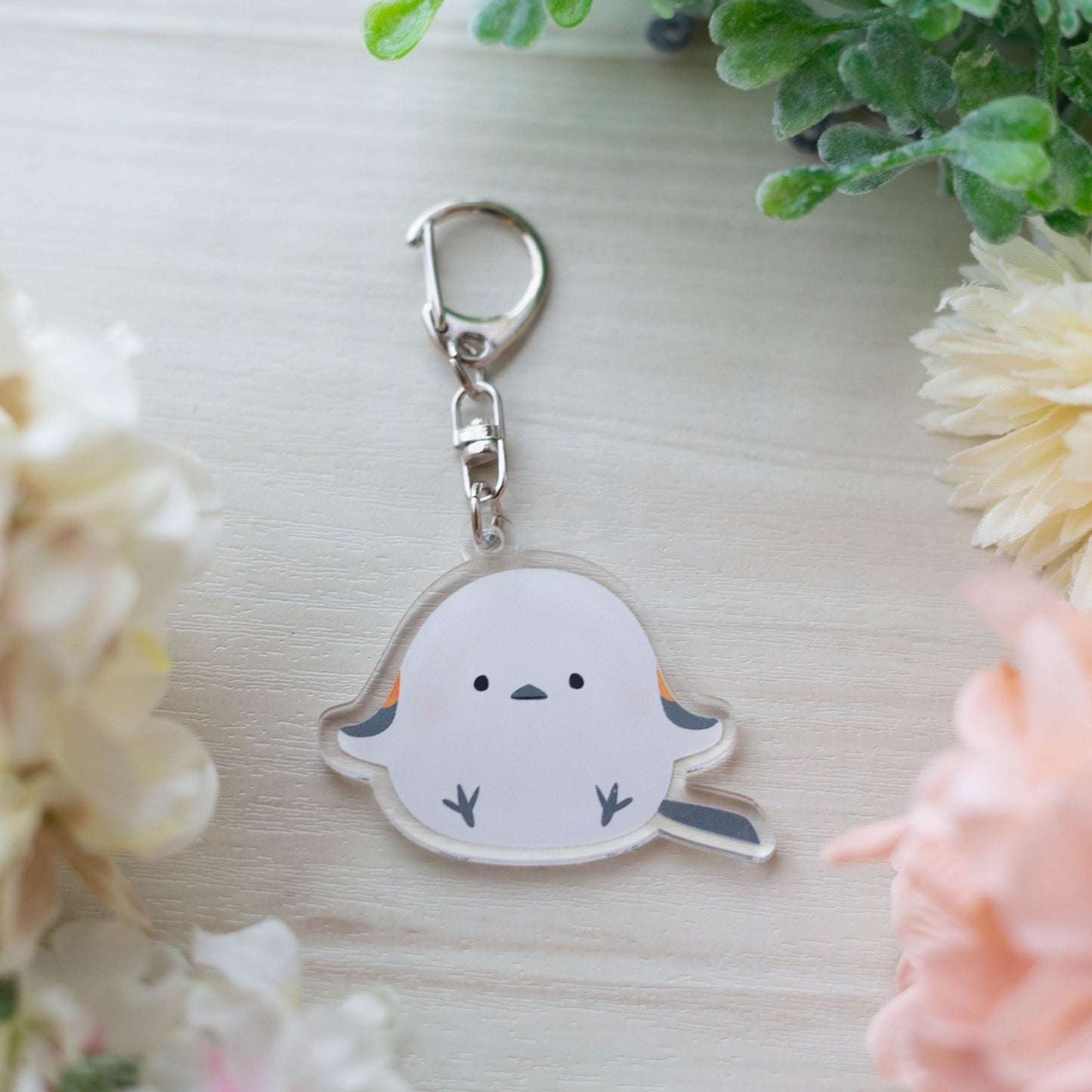 受注製作　アクリルキーホルダー　シマエナガのシマちゃん　クーポン利用不可