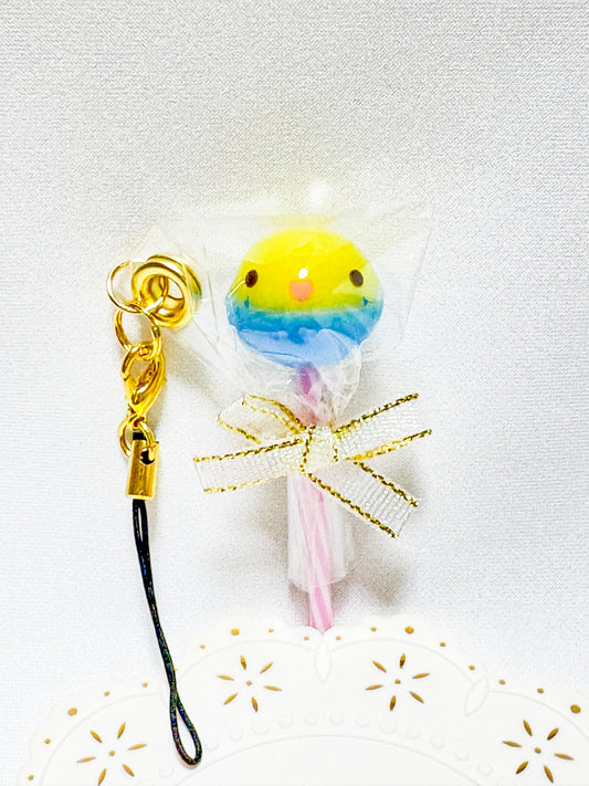 ストラップ　ロリポップキャンディ　セキセイインコ　レインボー - Sweet Birdie Boutique