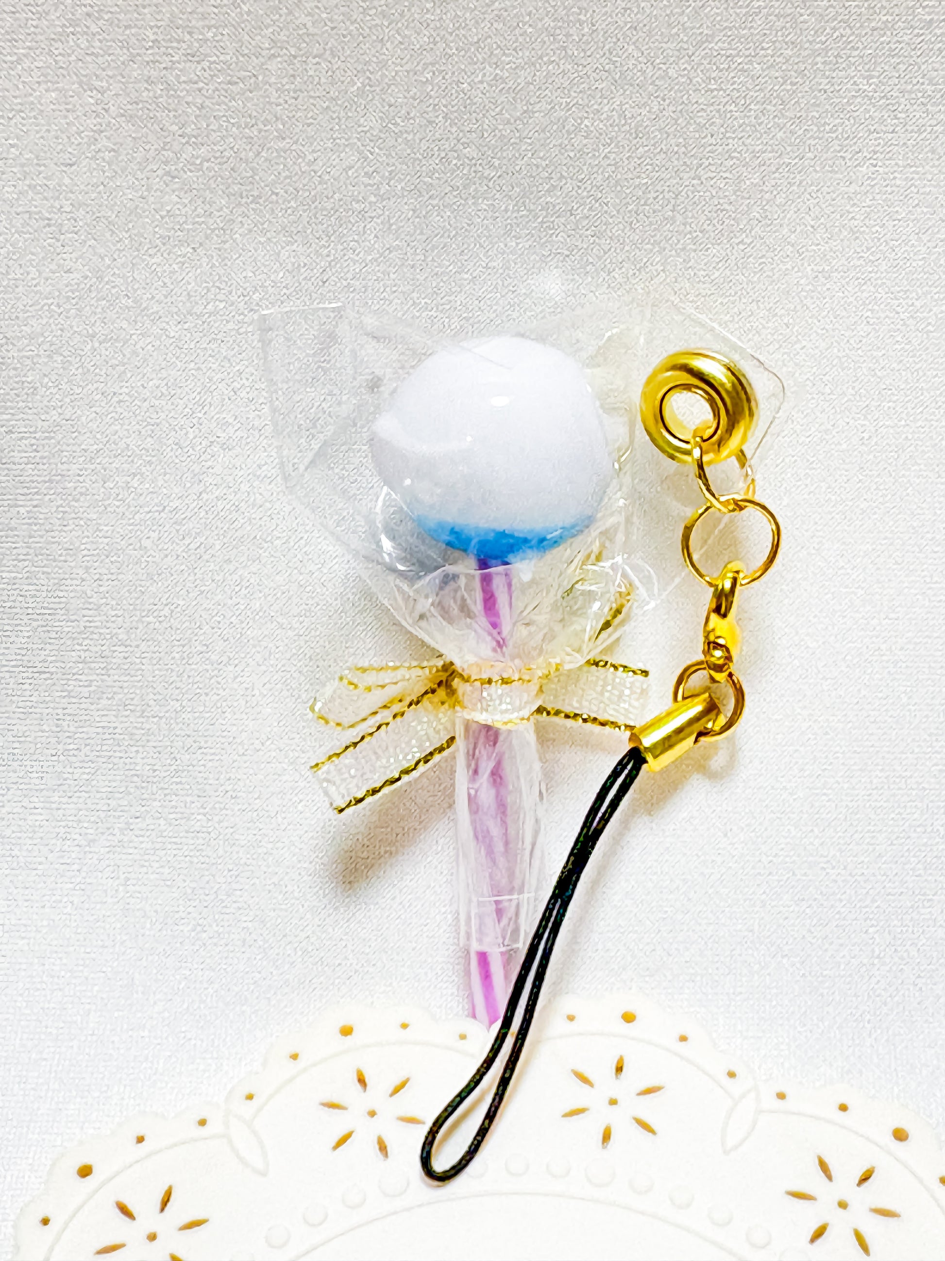 ストラップ　ロリポップキャンディ　セキセイインコ　白ハルクイン - Sweet Birdie Boutique