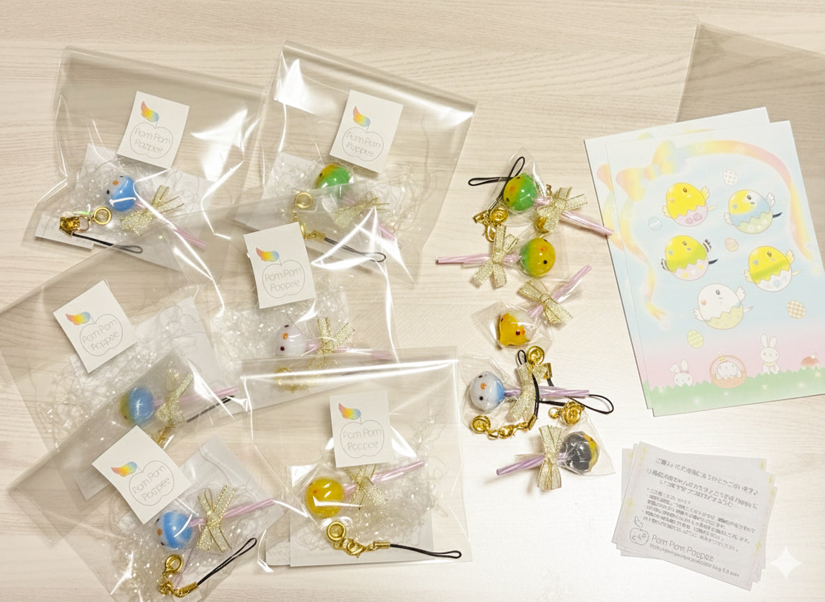 ストラップ　ロリポップキャンディ　オカメインコ　グレー - Sweet Birdie Boutique