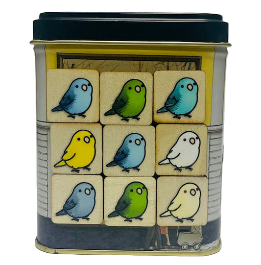 Chubby Bird　木製マグネット　サザナミインコ　ミニサイズ　9個　クーポン利用不可