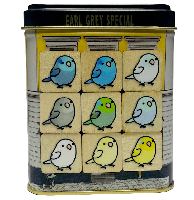 Chubby Bird　木製マグネット　マメルリハ　ミニサイズ　9個　クーポン利用不可