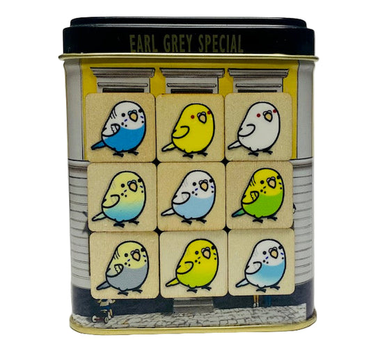Chubby Bird　木製マグネット　セキセイインコ　ミニサイズ　9個　クーポン利用不可