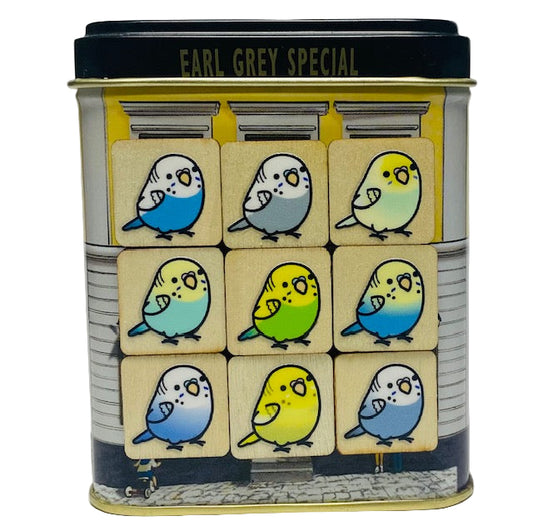 Chubby Bird　木製マグネット　セキセイインコ　ミニサイズ　9個　