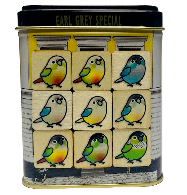 Chubby Bird　木製マグネット　ウロコインコ　ミニサイズ　9個　クーポン利用不可