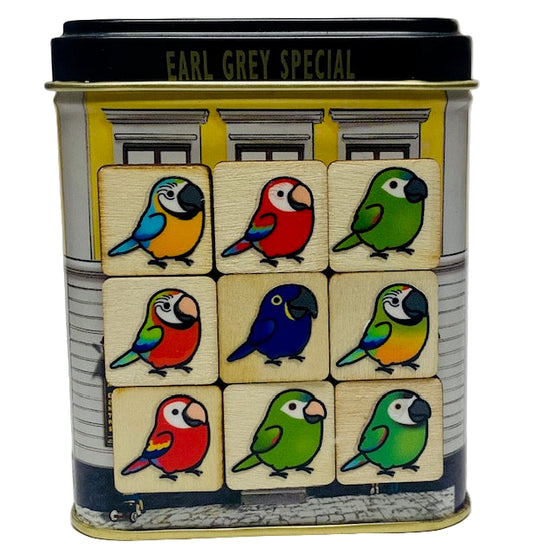 Chubby Bird　木製マグネット　コンゴウインコ　ミニサイズ　9個　クーポン利用不可