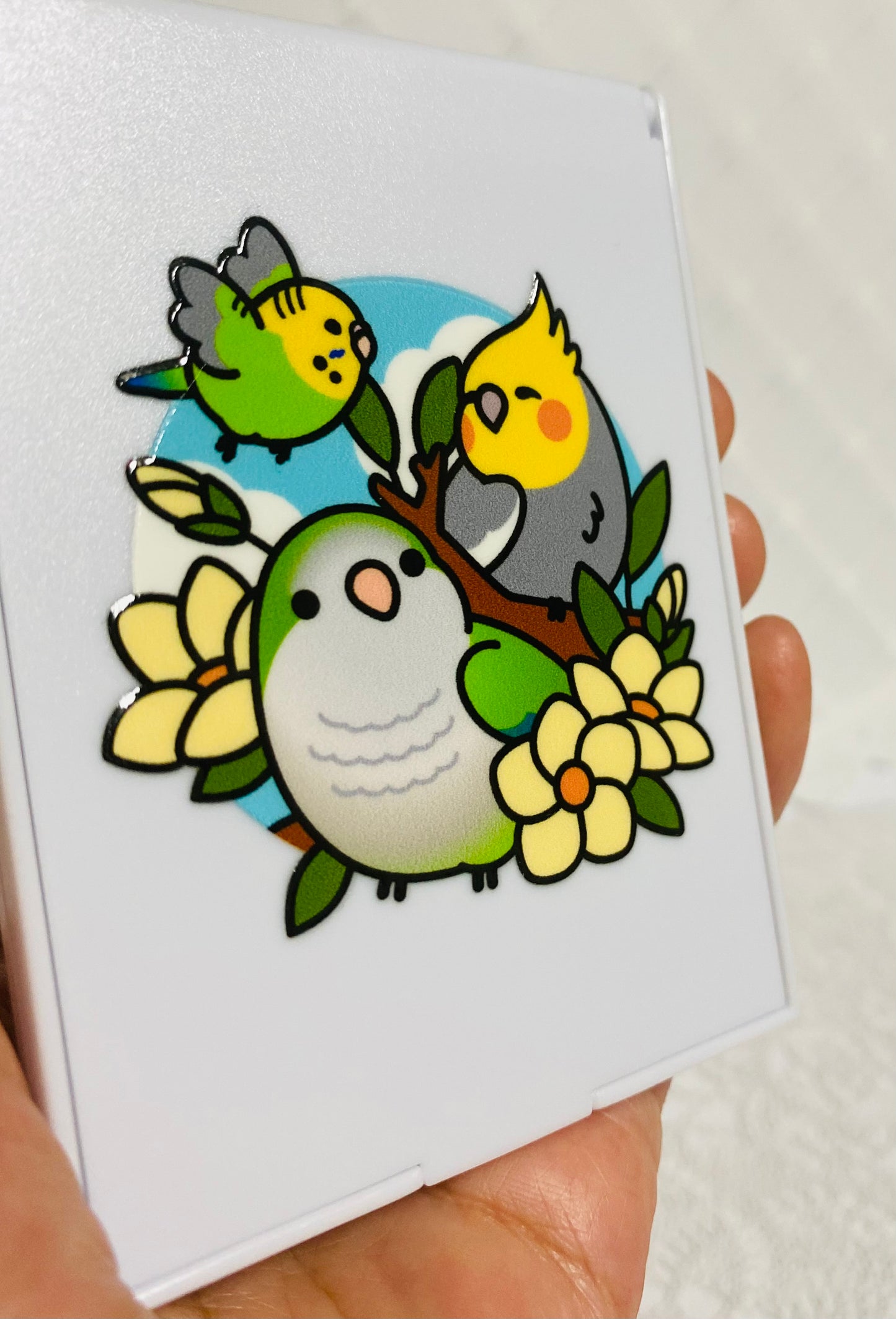 Chubby Bird　コンパクトミラー　仲良しインコ　セキセイインコ　オカメインコ　オキナインコ　クーポン利用不可