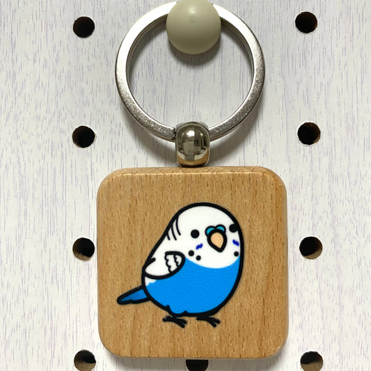 Chubby Bird　木製キーホルダー　セキセイインコ　クーポン利用不可