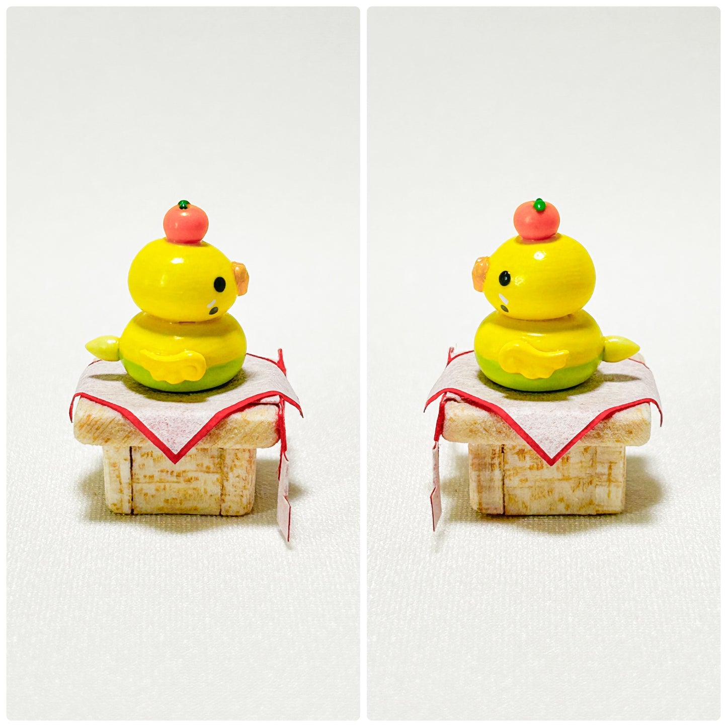 ミニチュア　鏡餅インコ　セキセイインコ　黄色ハルクイン