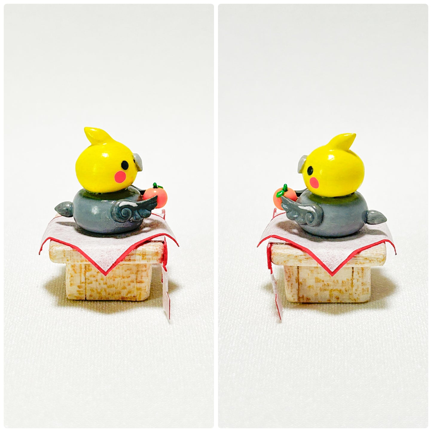 ミニチュア　鏡餅インコ　オカメインコ　グレー