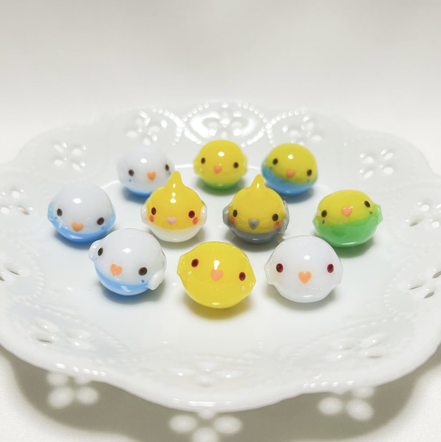 チャーム　しゃかしゃかキャンディバッグ　セキセイインコ　グリーン