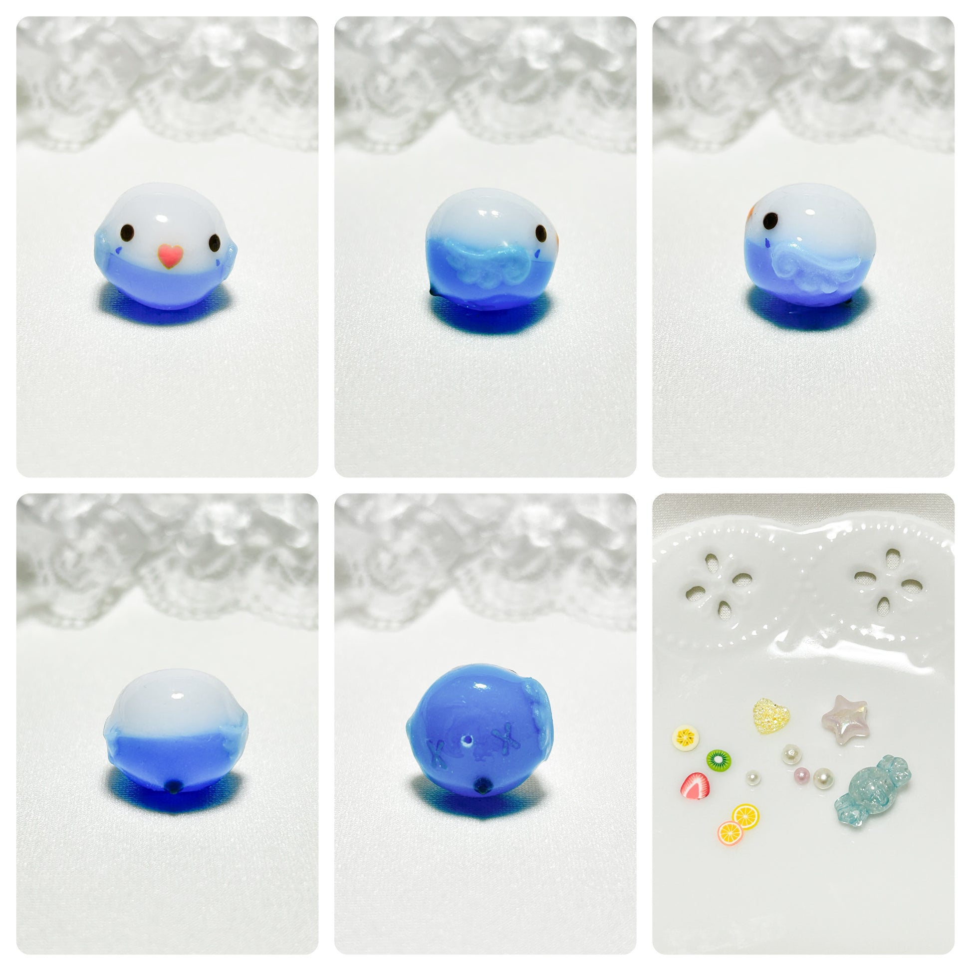チャーム　しゃかしゃかキャンディバッグ　セキセイインコ　ブルー - Sweet Birdie Boutique