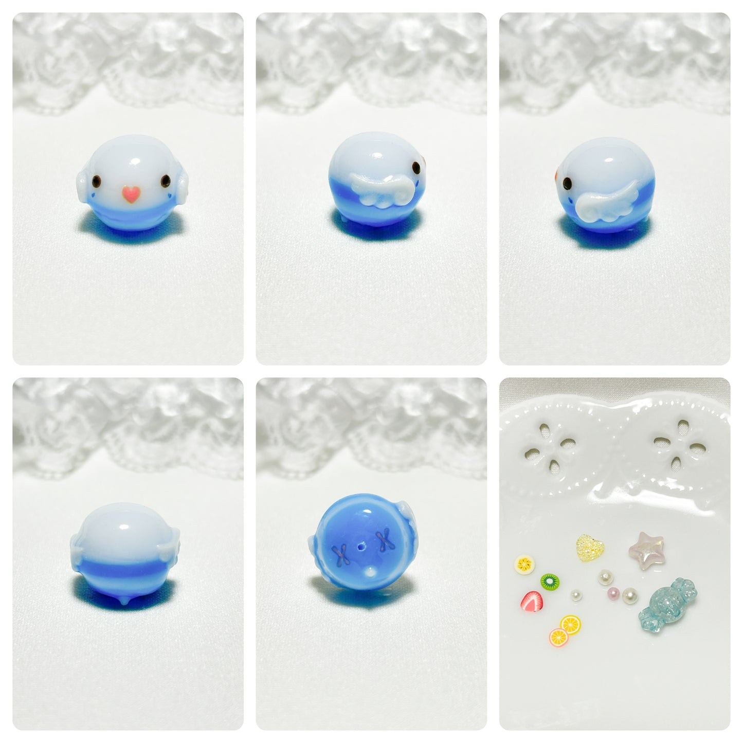 チャーム　しゃかしゃかキャンディバッグ　セキセイインコ　ブルーパイド