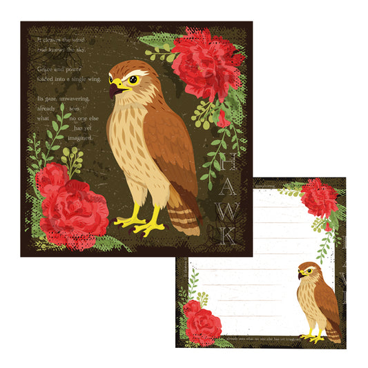 メモ帳　ヴィンテージ風　ハリスホーク　スクエア