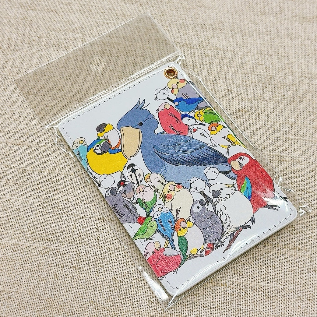 パスケース　鳥さんいっぱい