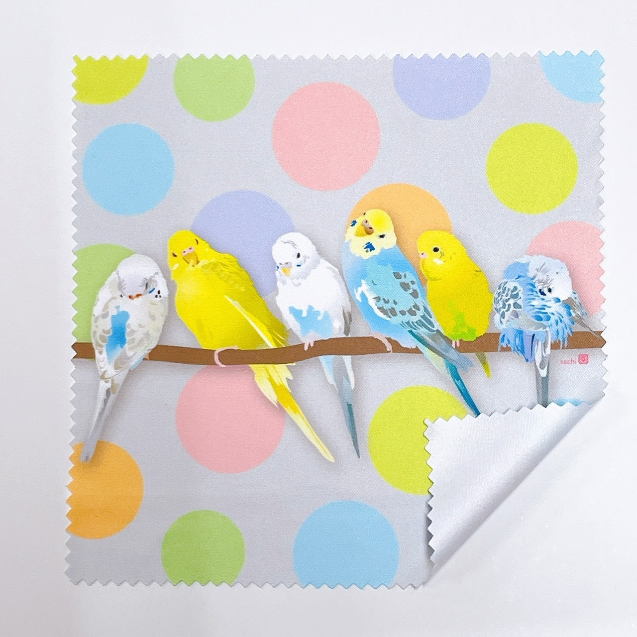 メガネ拭き　パステルカラーズ　セキセイインコ