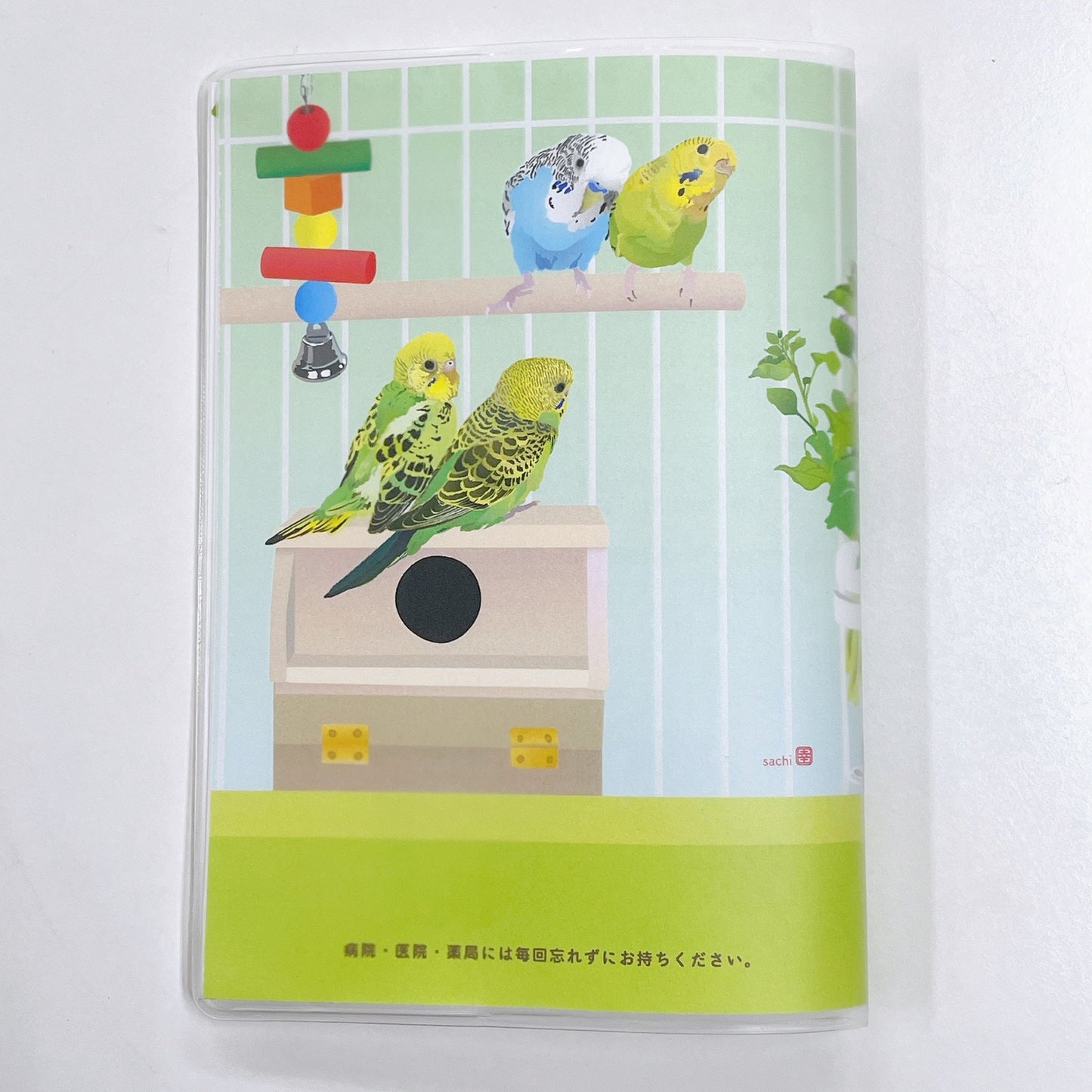 お薬手帳　とりアート　セキセイインコ - Sweet Birdie Boutique