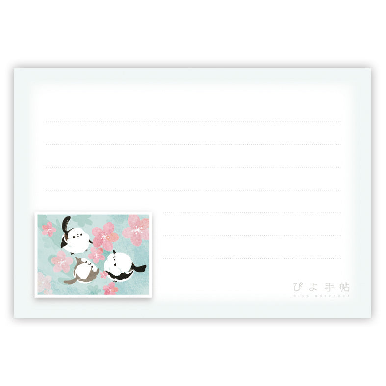 メモ帳　桜吹雪　シマエナガ - Sweet Birdie Boutique