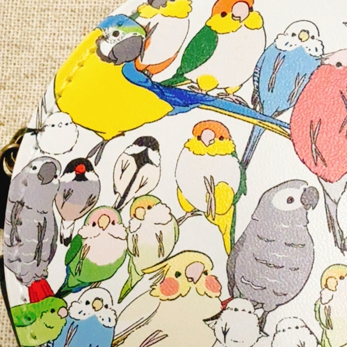 コインケース　鳥さんいっぱい