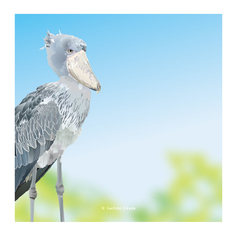 付箋　とりアート　ハシビロコウ　Green - Sweet Birdie Boutique