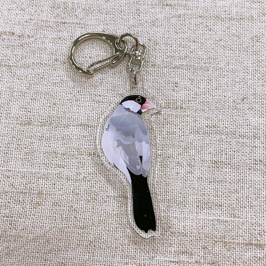 アクリルキーホルダー とりアート 桜文鳥 – 小鳥雑貨専門のお店