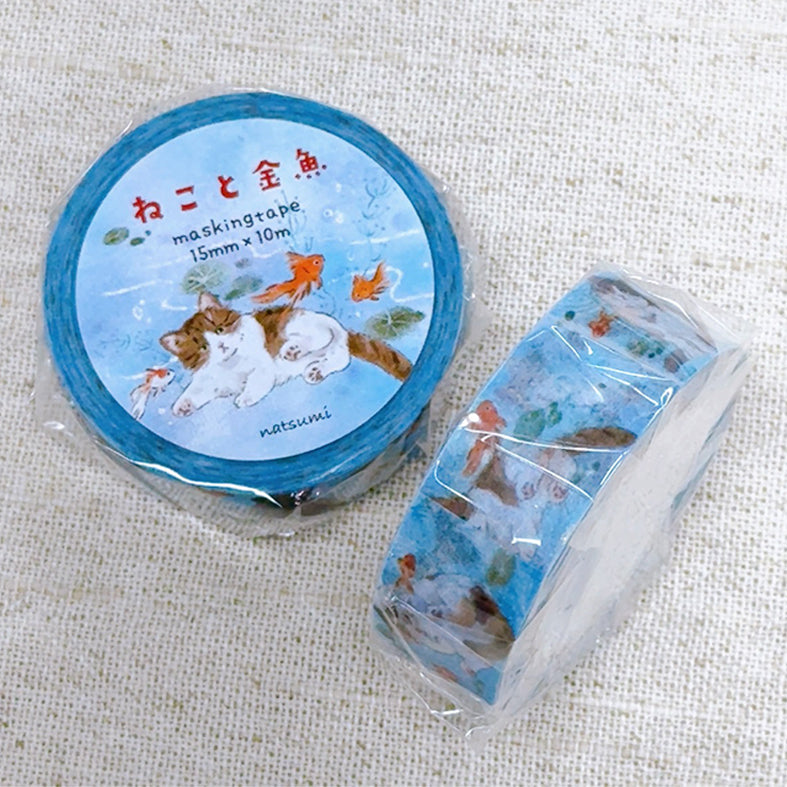 マスキングテープ　ねこと金魚 - Sweet Birdie Boutique