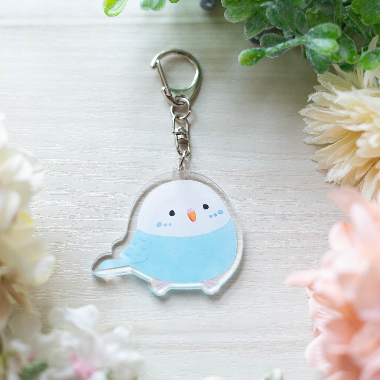 受注製作　アクリルキーホルダー　セキセイインコのセイくん　クーポン利用不可