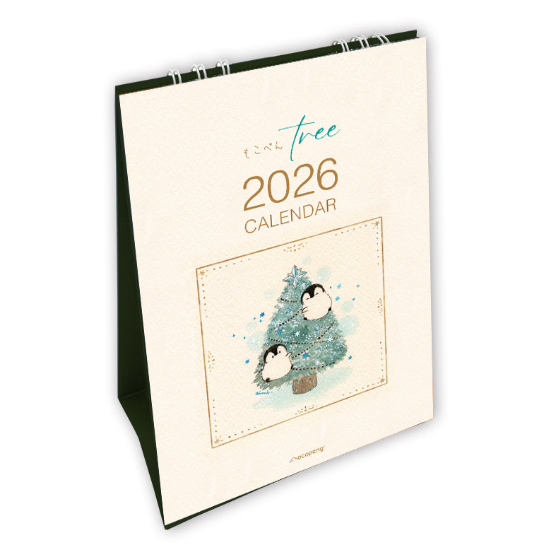 （予約販売）2026年版　もこぺん ツリーカレンダー 卓上縦長タイプ