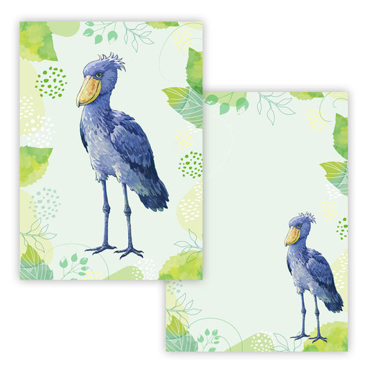 メモ帳　ハシビロコウ　ふたば　green - Sweet Birdie Boutique