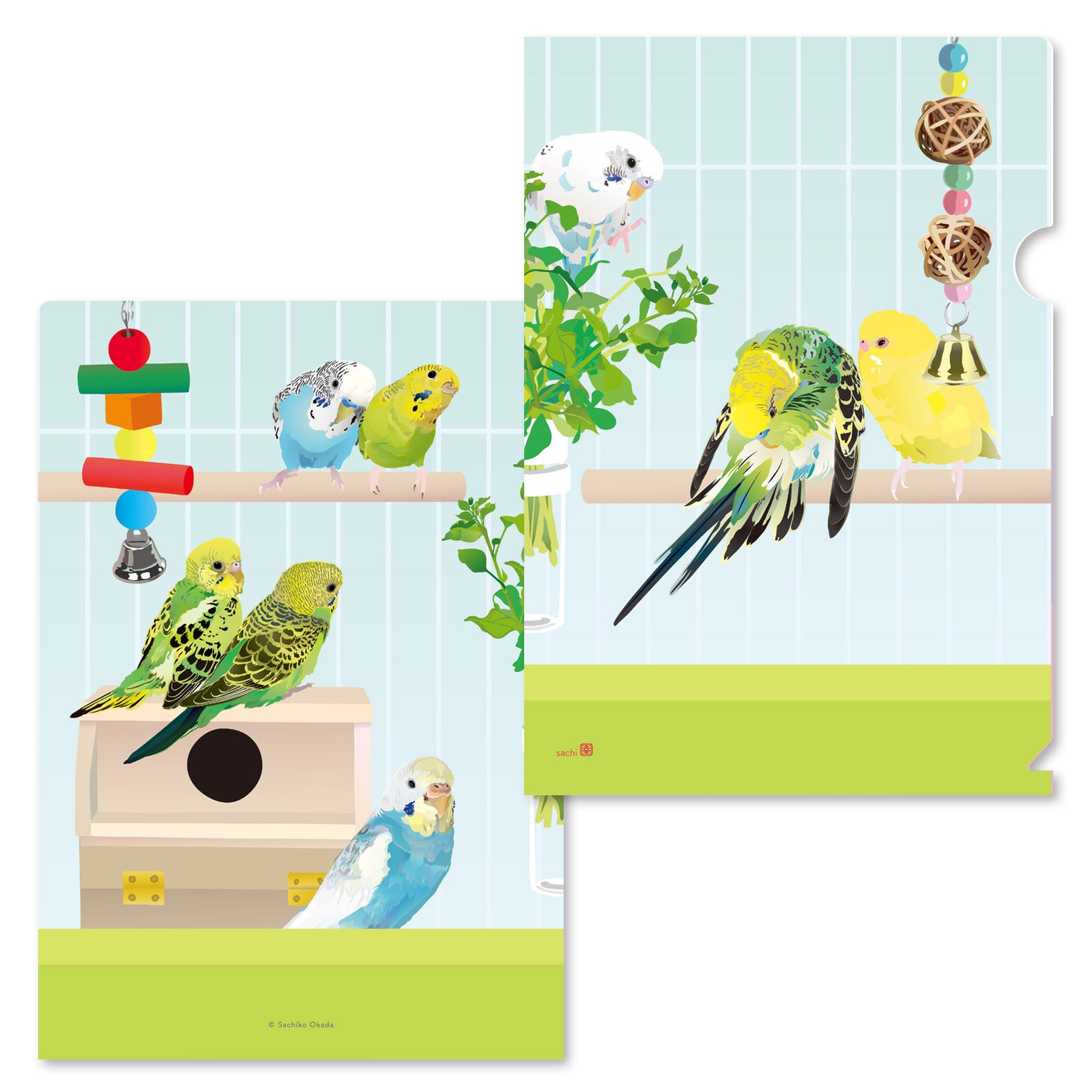 A5 クリアファイル とりアート セキセイハウス セキセイインコ インコ