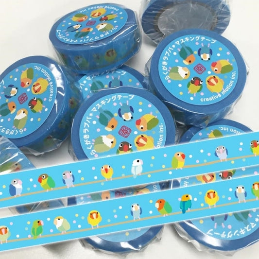 マスキングテープ らくがきラブバ ラブバード - 小鳥雑貨専門のお店 スウィート・バーディー・ブティック