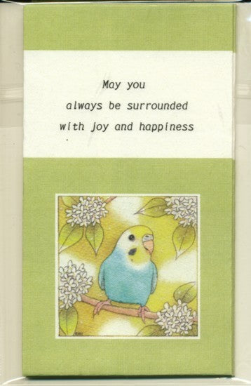 和紙　ぽち袋　ミニ封筒　セキセイインコ　銀木犀　英語版　(3枚セット） - 小鳥雑貨専門のお店　スウィート・バーディー・ブティック