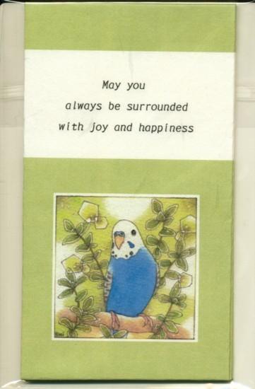 和紙　ぽち袋　ミニ封筒　セキセイインコ　シルバータイム　英語版　(3枚セット） - 小鳥雑貨専門のお店　スウィート・バーディー・ブティック