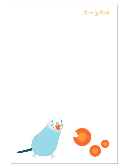 ポストカード　にんじん セキセイインコ　ブルー - 小鳥雑貨専門のお店　スウィート・バーディー・ブティック