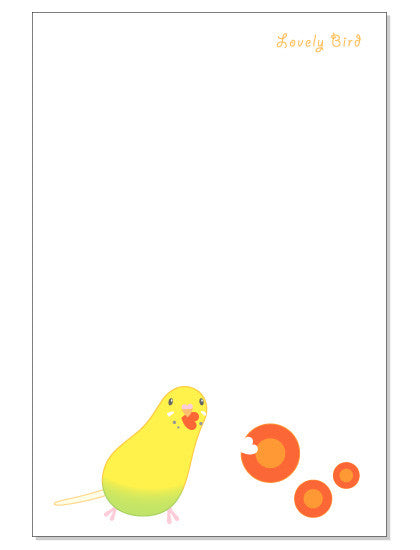 ポストカード　にんじん セキセイインコ　黄ハルクイン - 小鳥雑貨専門のお店　スウィート・バーディー・ブティック