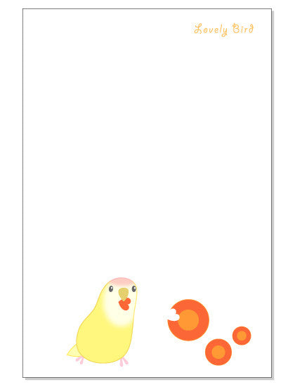 ポストカード　にんじん コザクラインコ　イエロー - 小鳥雑貨専門のお店　スウィート・バーディー・ブティック