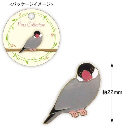 桜文鳥　ピンブローチ - 小鳥雑貨専門のお店　スウィート・バーディー・ブティック
