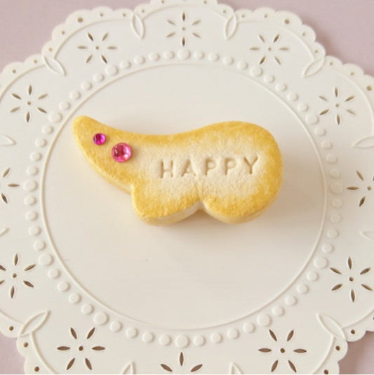 マグネット　羽型クッキー＆ビーズ　ピンク - 小鳥雑貨専門のお店　スウィート・バーディー・ブティック