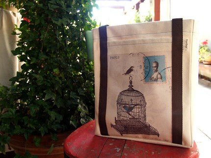 キャンバス・トート マリーの鳥かご - 小鳥雑貨専門のお店 スウィート・バーディー・ブティック