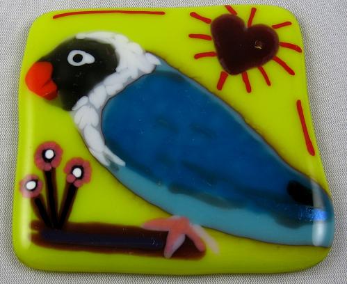 愛鳥コレクション　アートコースター　ボタンインコ　B - 小鳥雑貨専門のお店　スウィート・バーディー・ブティック