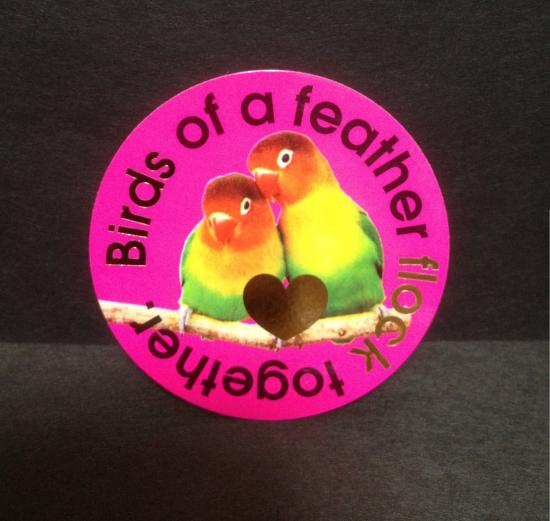 ステッカー　ボタンインコ　類は友を呼ぶ - 小鳥雑貨専門のお店　スウィート・バーディー・ブティック